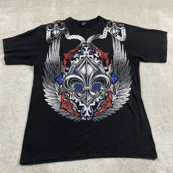 Y2K Grunge Pinkman Shirt Mens 2XL Black Wings Biker Tee Retribution Trashcore - Picture 1 of 8